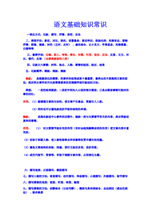 语文基本常识（语文基本常识高中）  第3张