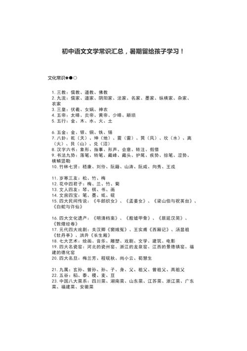 初中语文文学常识大全 - 初中语文文学常识大全最新版本  第6张