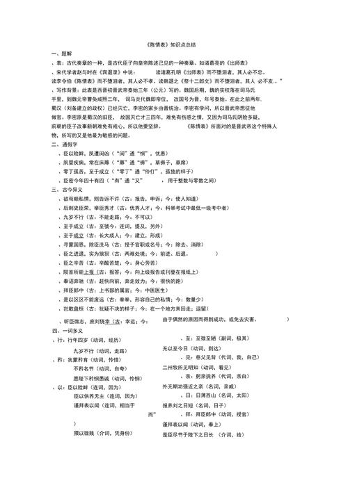 陈情表文学常识（陈情表文学常识合集）  第3张