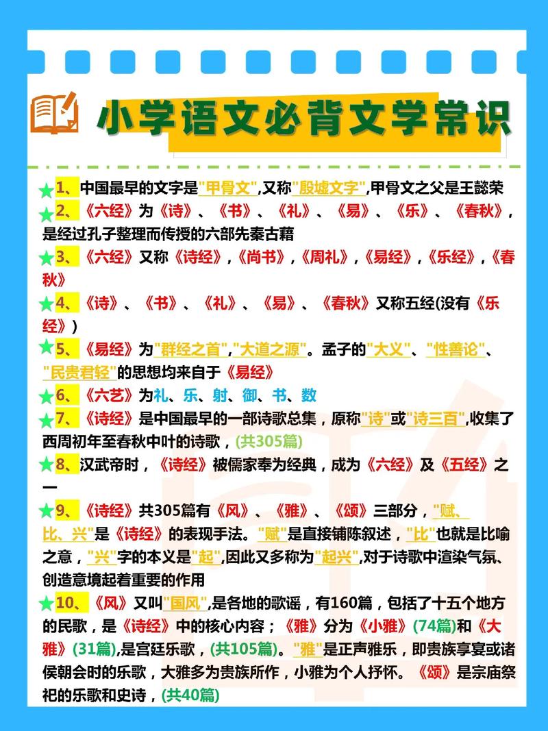 三年级文学常识 - 三年级文学常识知识必背  第7张