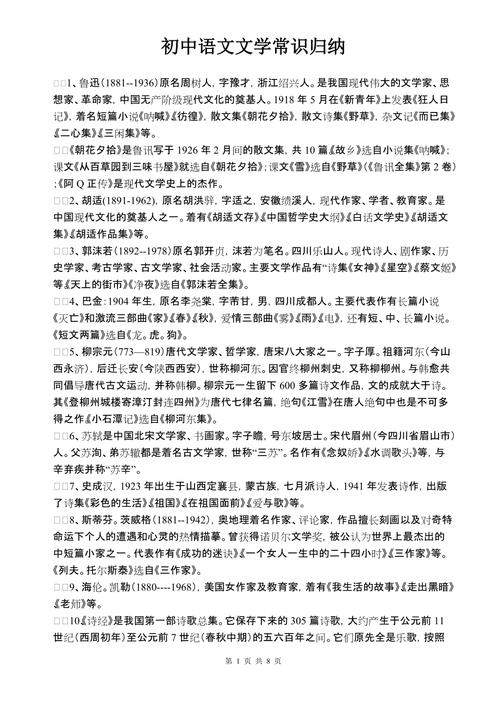 初中文学常识必考大全 - 初中文学常识必考大全2020  第7张