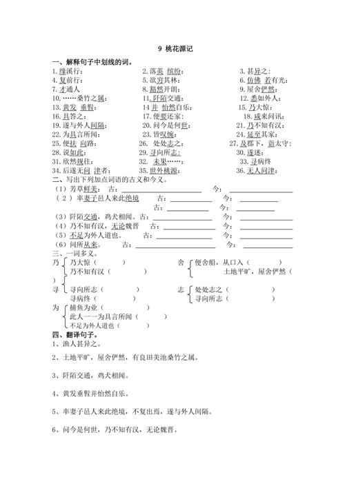 桃花源记文学常识 - 桃花源记文学常识选取题  第5张