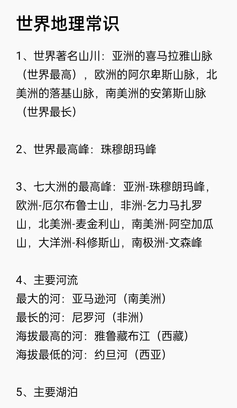 世界地理常识（世界地理常识100题及答案）  第2张